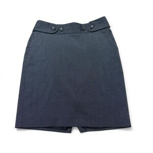 Banana Republic grey pencil skirt with button closure and pockets size 0